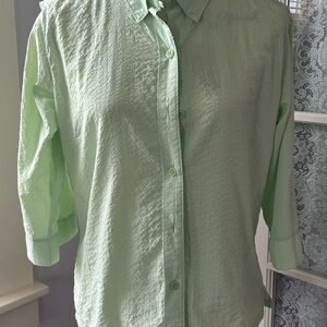 Columbia Mint Green 3/4 Sleeve Button-Up Shirt Women’s Sz M